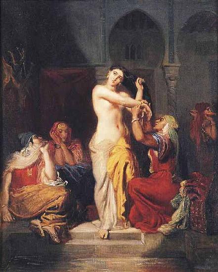 Theodore Chasseriau Dimensions and material of painting oil painting image
